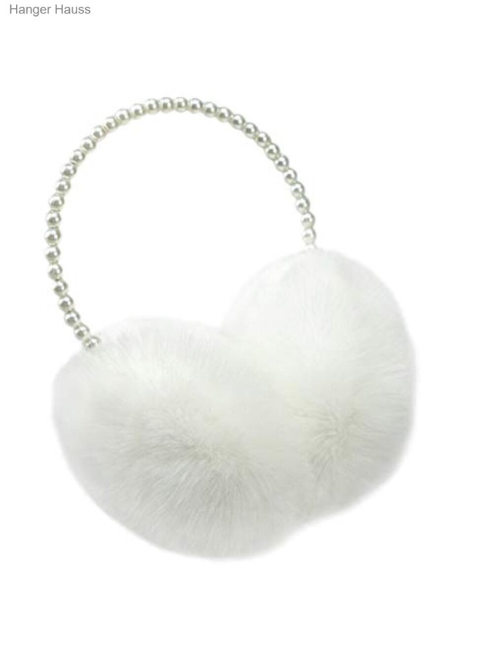 Faux Fur Plush Earmuffs with Pearl Headband Winter Ear Warmers